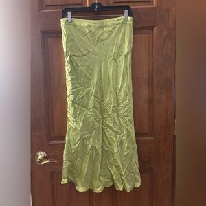 Lime Green Silky English Factory Skirt